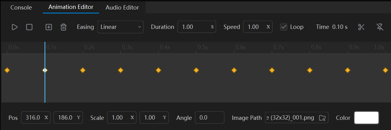 Animation Editor timeline