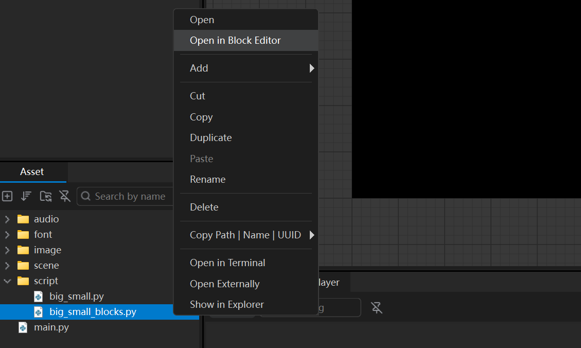 Open in Block Editor